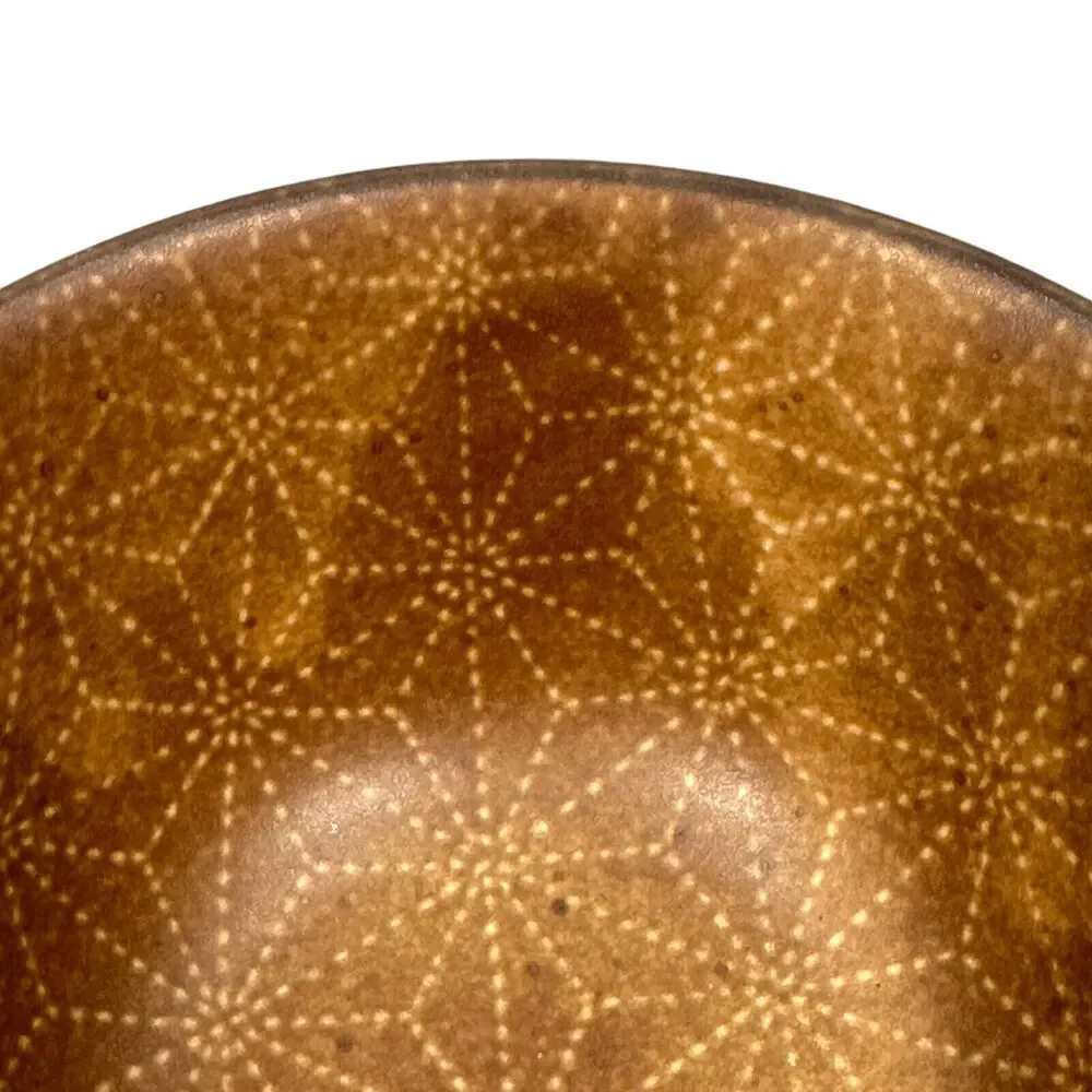 Thai Pottery Snowflake Star Rice Serving Bowls Lot‎ of 2 Art Stoneware Pottery